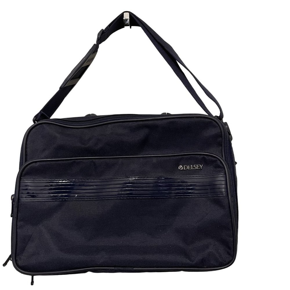 DELSEY Black Laptop Briefcase Bag Messenger Work Travel Black Shoulder Strap 16"